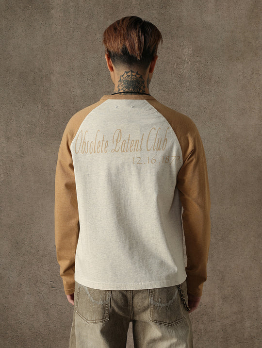 “Expired Patent Club” Raglan Sleeve T-shirt
