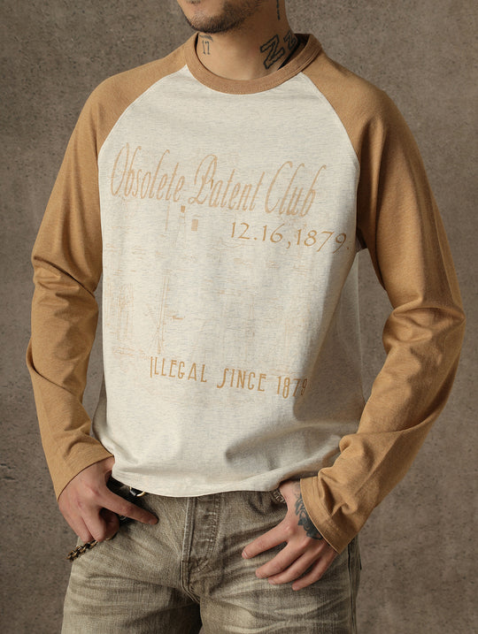 “Expired Patent Club” Raglan Sleeve T-shirt