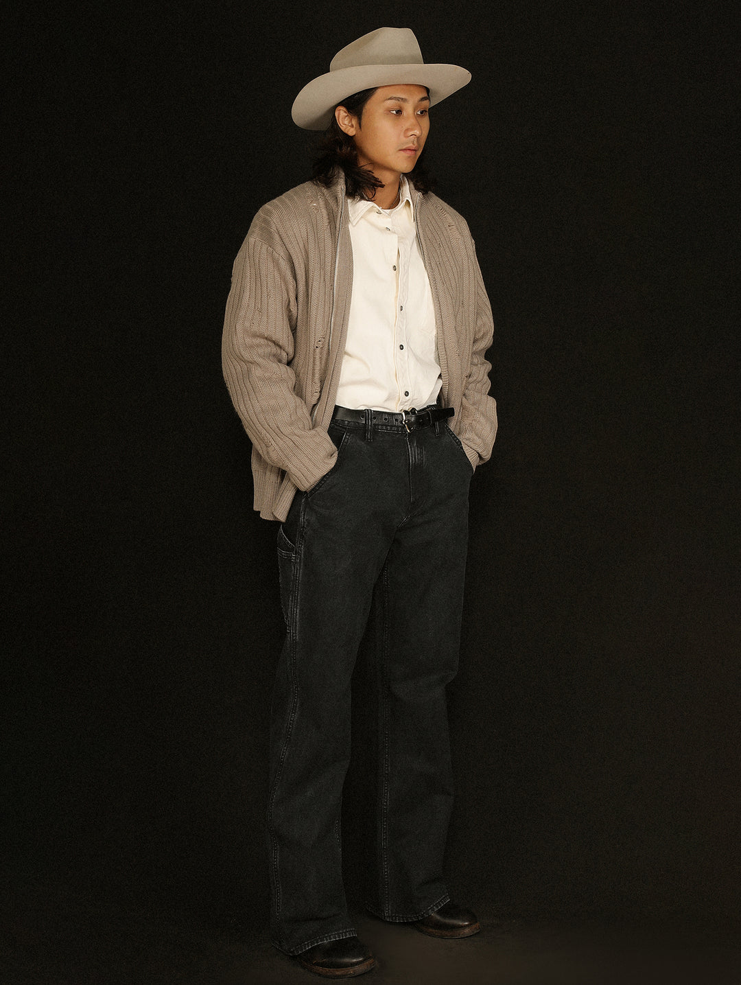 Distressed Wash B11 Lumberjack Wide-Leg jeans