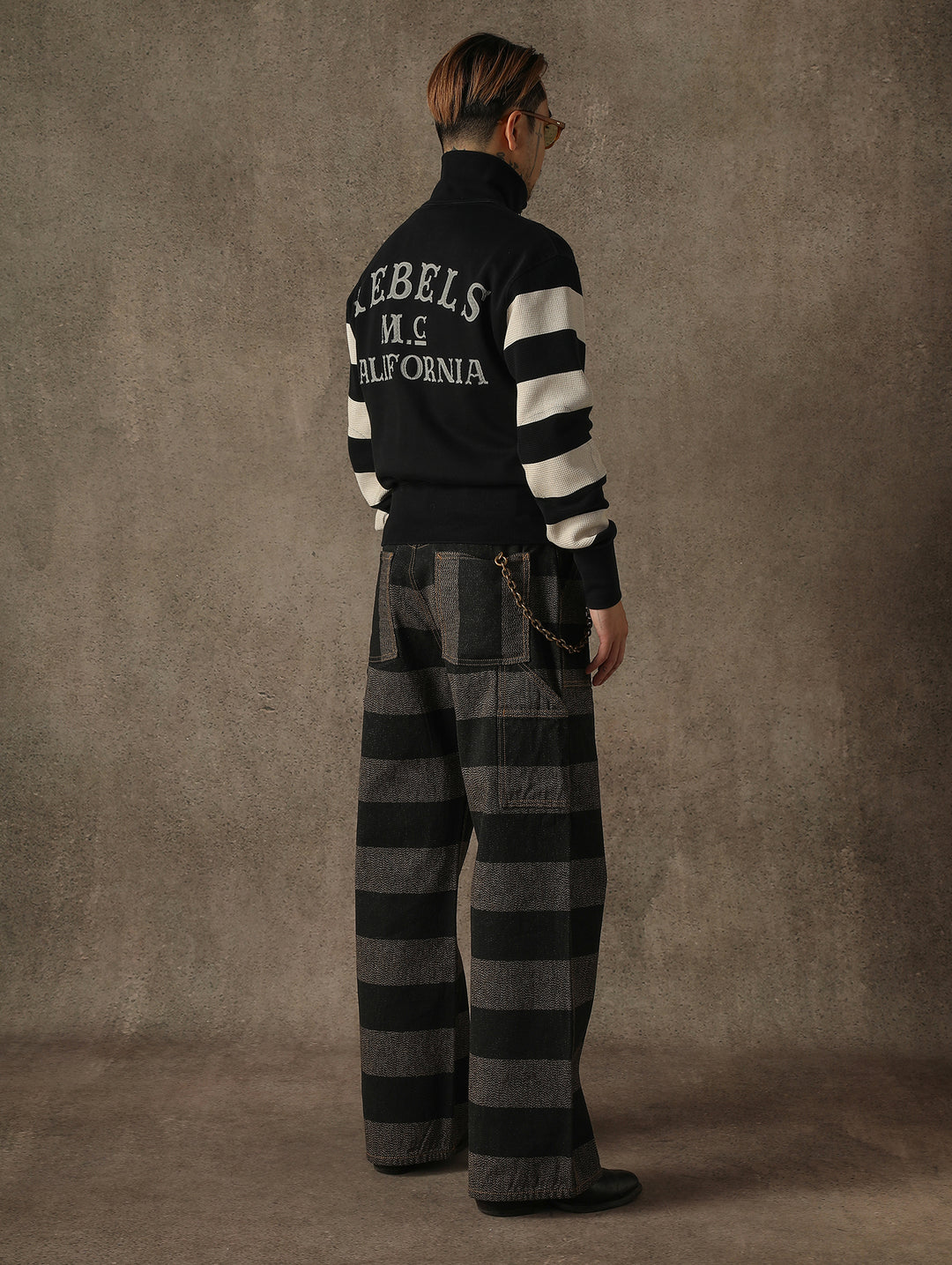 Salt-and-Pepper Selvedge Trim Prison jeans