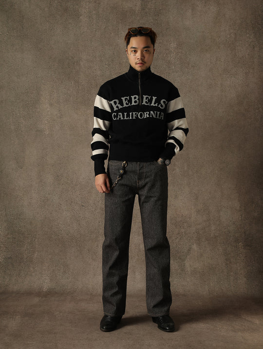 Mvc&Co. 719# Salt-and-Pepper Straight-Fit jeans