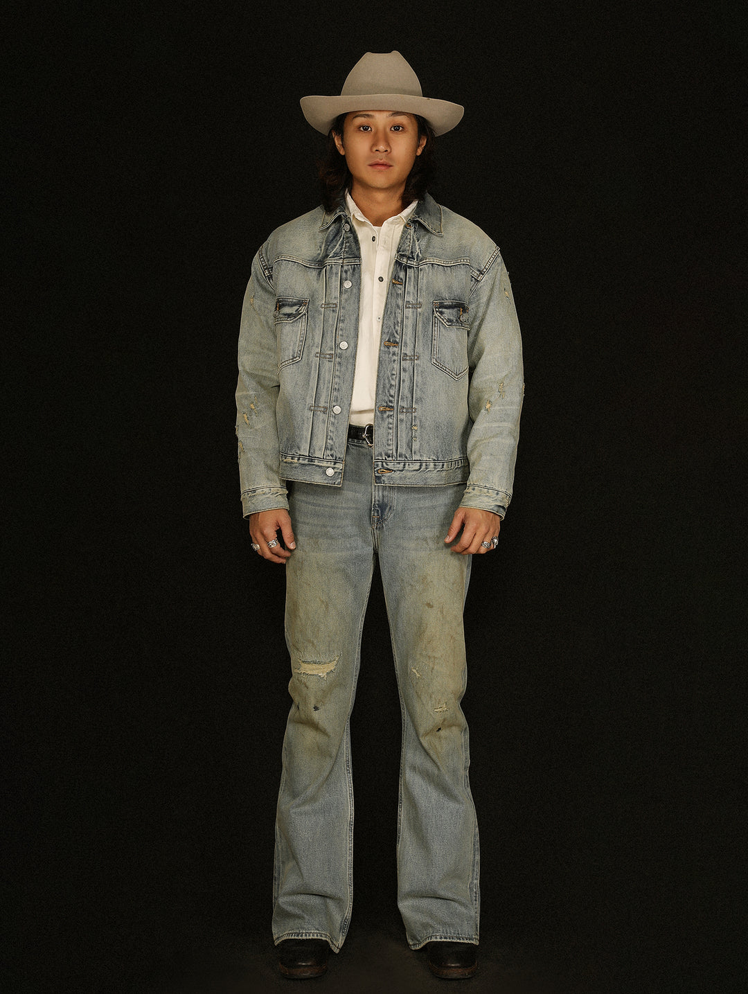 Distressed Washed Denim Jacket