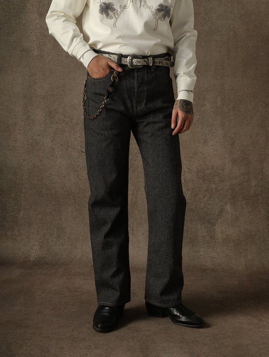 Mvc&Co. 719# Salt-and-Pepper Straight-Fit jeans