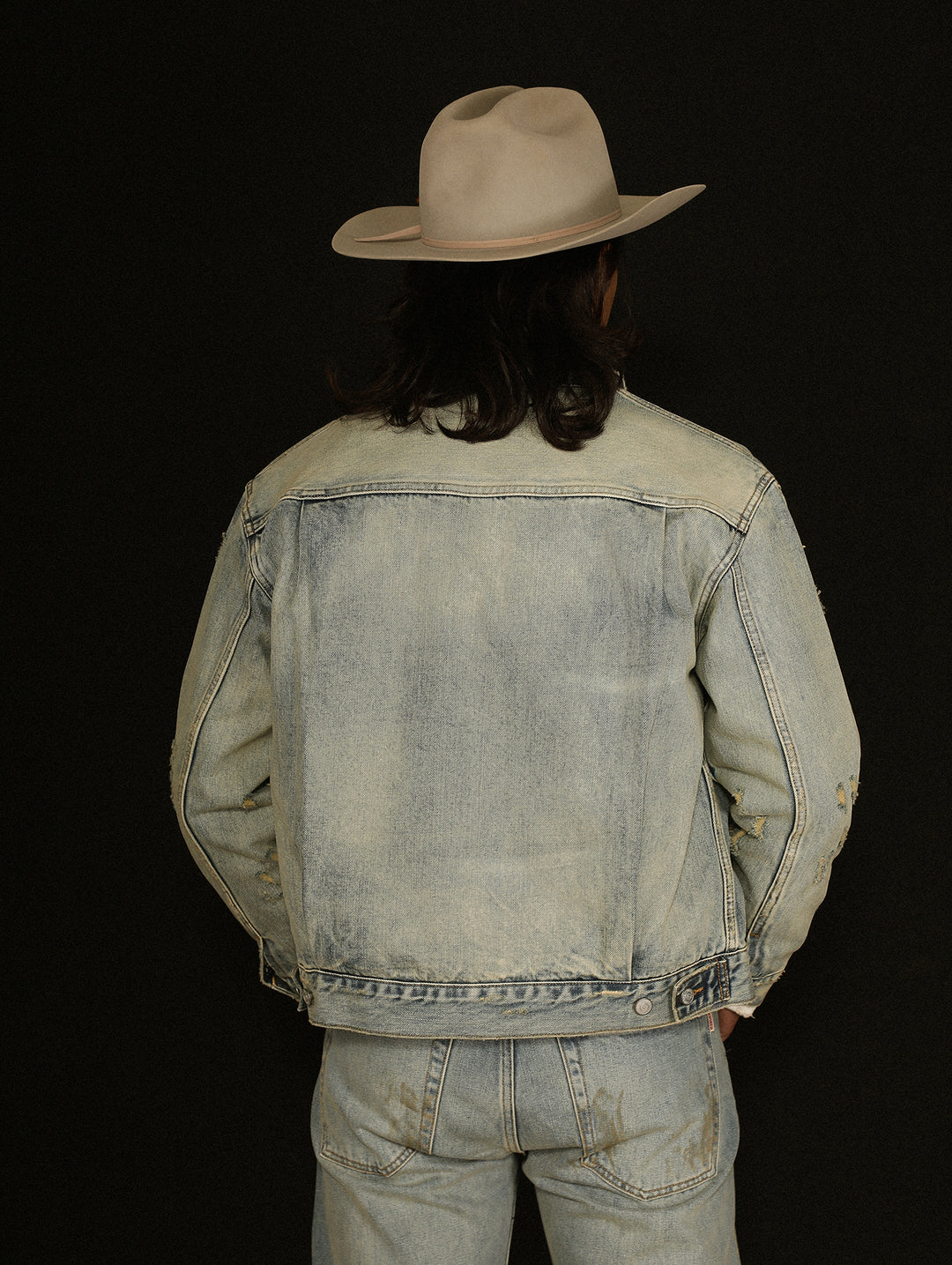 Distressed Washed Denim Jacket