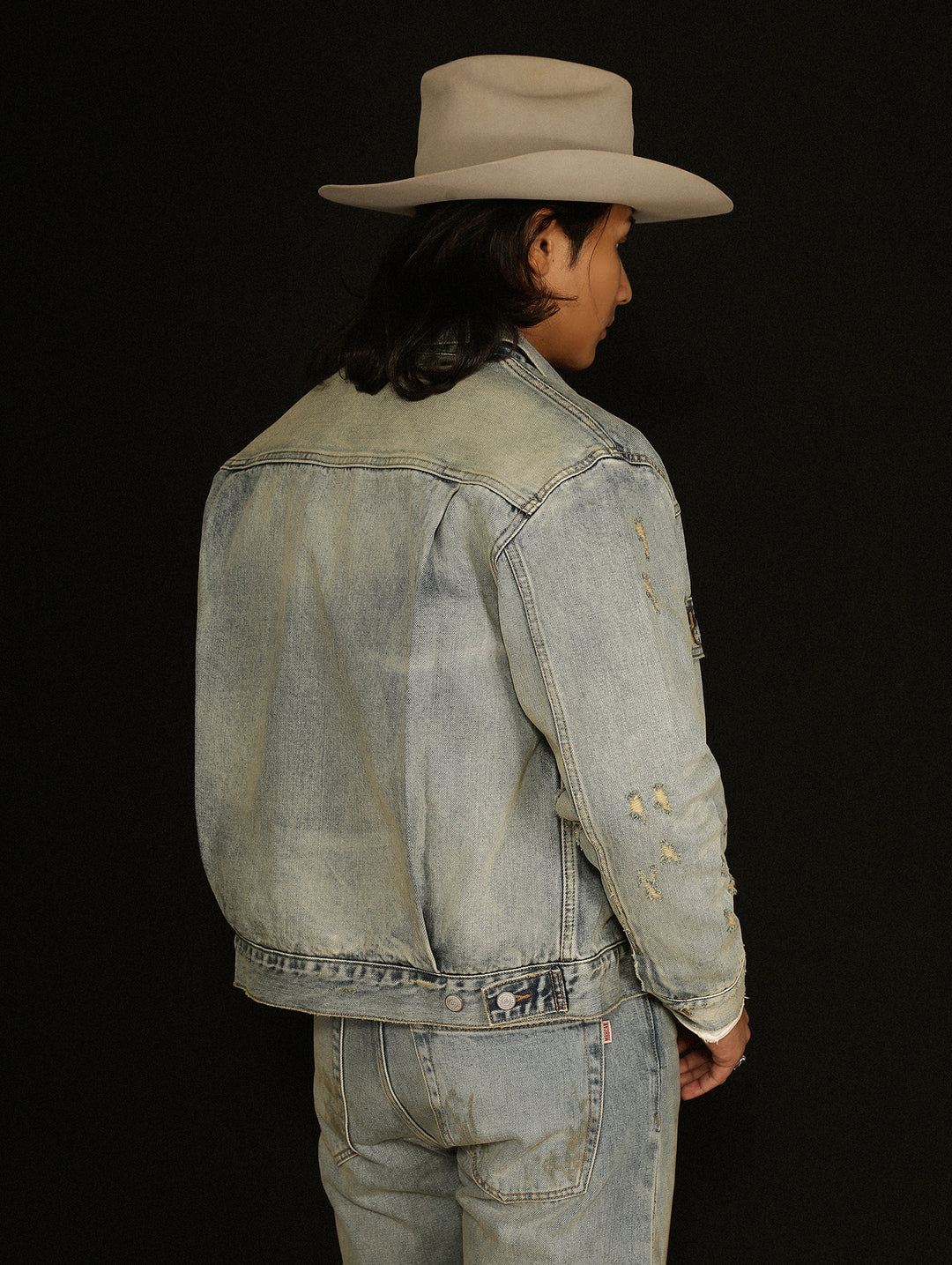 Distressed Washed Denim Jacket