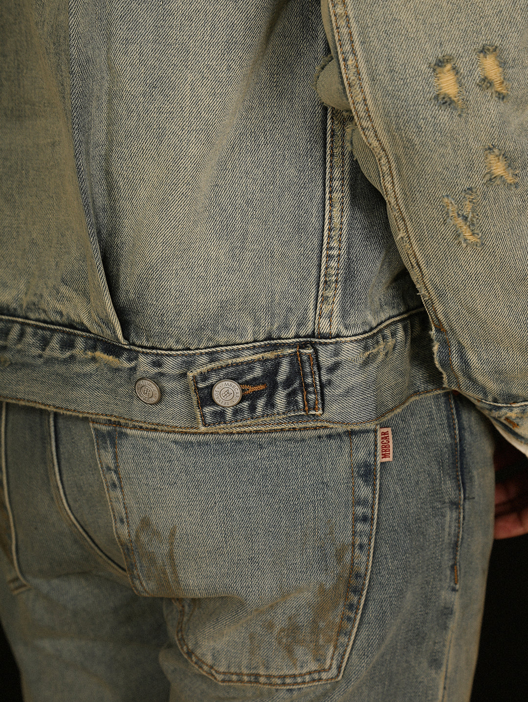 Distressed Washed Denim Jacket