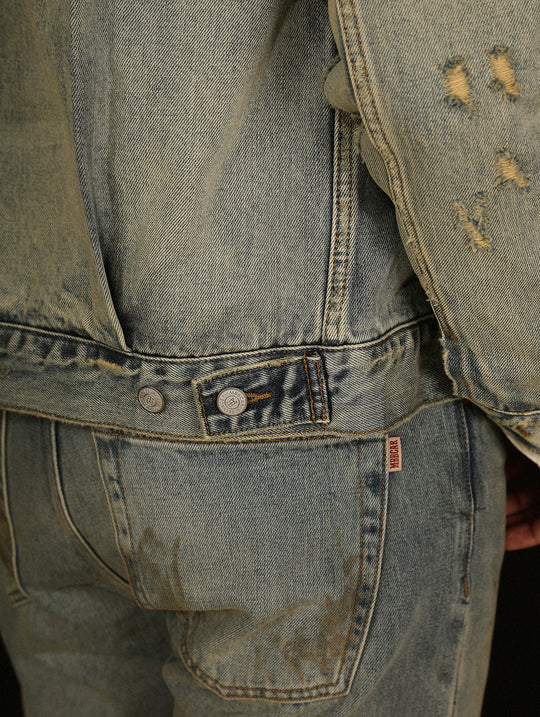 Distressed Washed Denim Jacket
