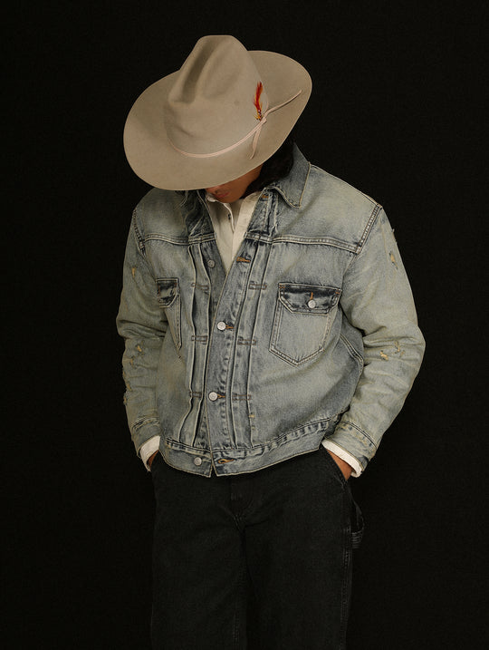 Distressed Washed Denim Jacket