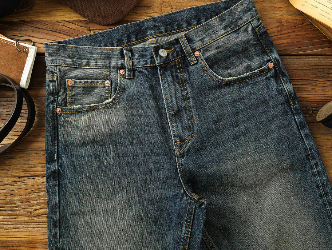 Hippie Studded Crystal Selvedge Denim Flared jeans