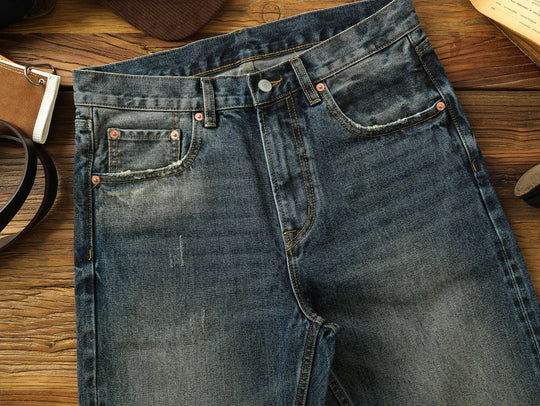 Hippie Studded Crystal Selvedge Denim Flared jeans