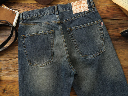 Hippie Studded Crystal Selvedge Denim Flared jeans