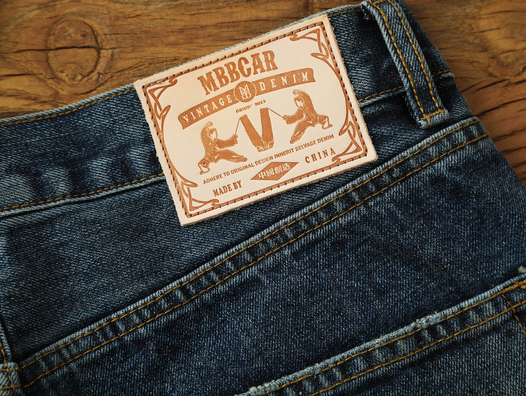 Hippie Studded Crystal Selvedge Denim Flared jeans