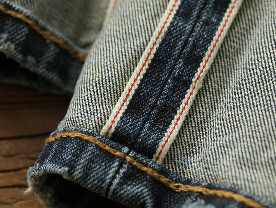 Hippie Studded Crystal Selvedge Denim Flared jeans
