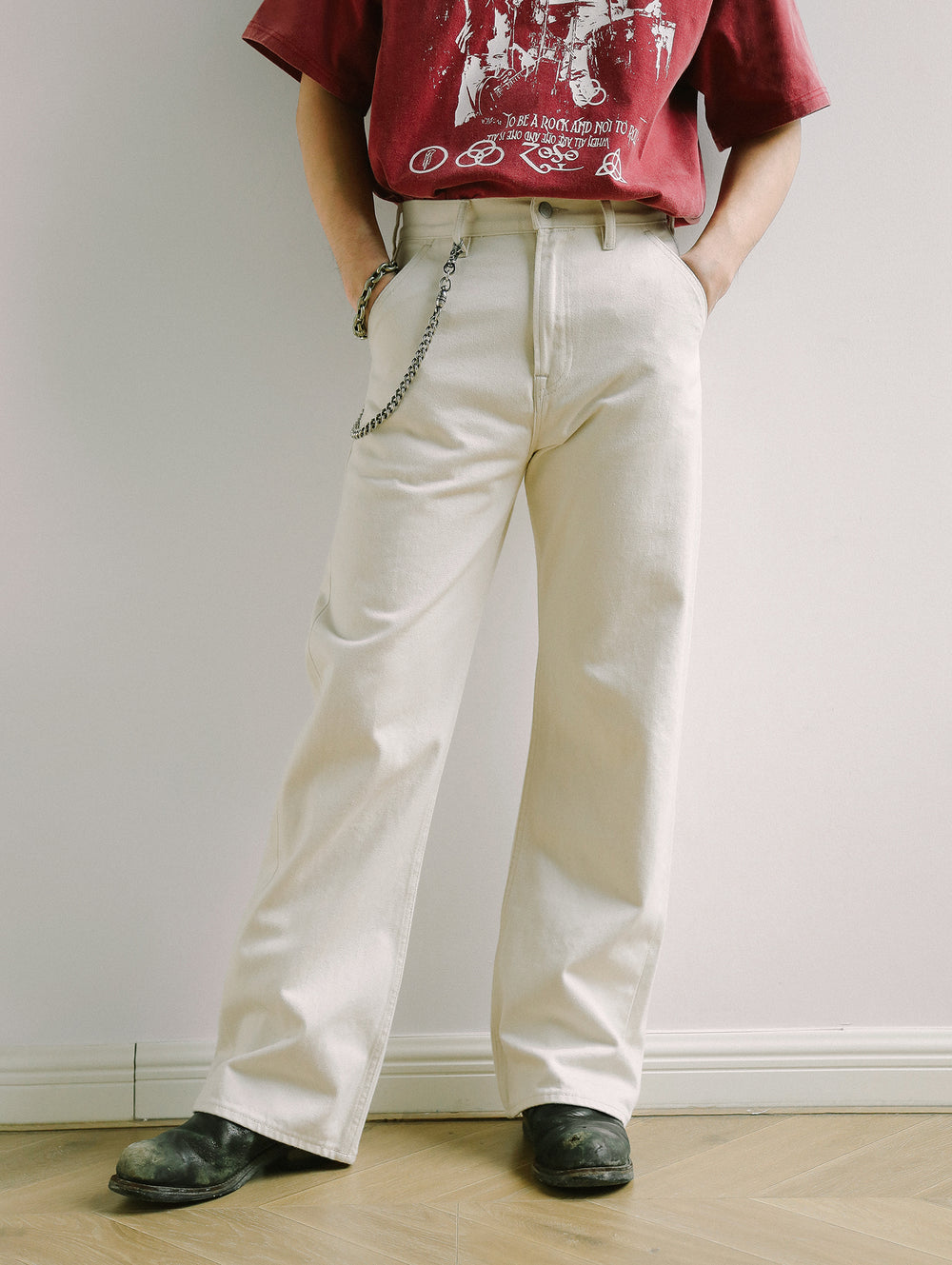 White Wide-Leg jeans