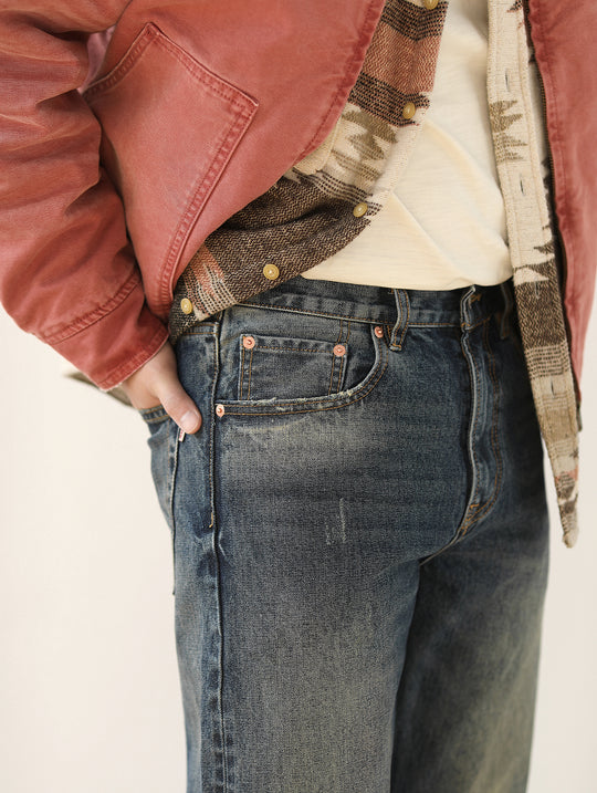 Hippie Studded Crystal Selvedge Denim Flared jeans