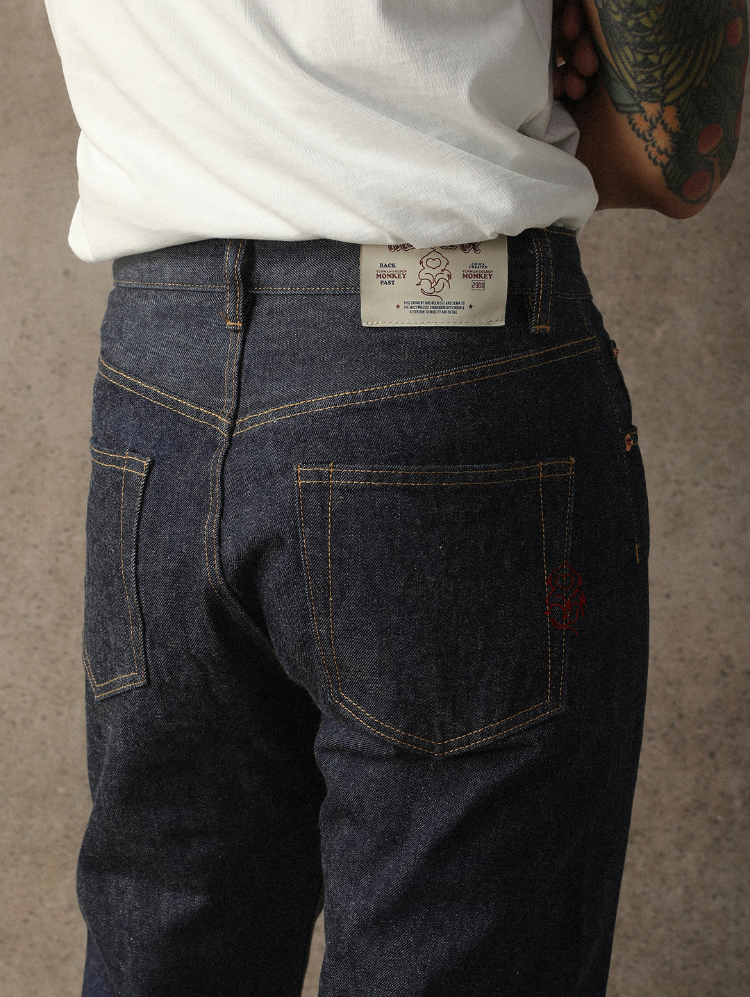 ANIMAL Series Yunnan Snub-Nosed Monkey Slight-Tapered Selvedge Denim jeans