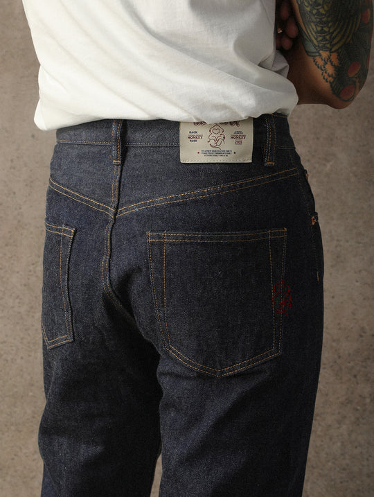ANIMAL Series Yunnan Snub-Nosed Monkey Slight-Tapered Selvedge Denim jeans