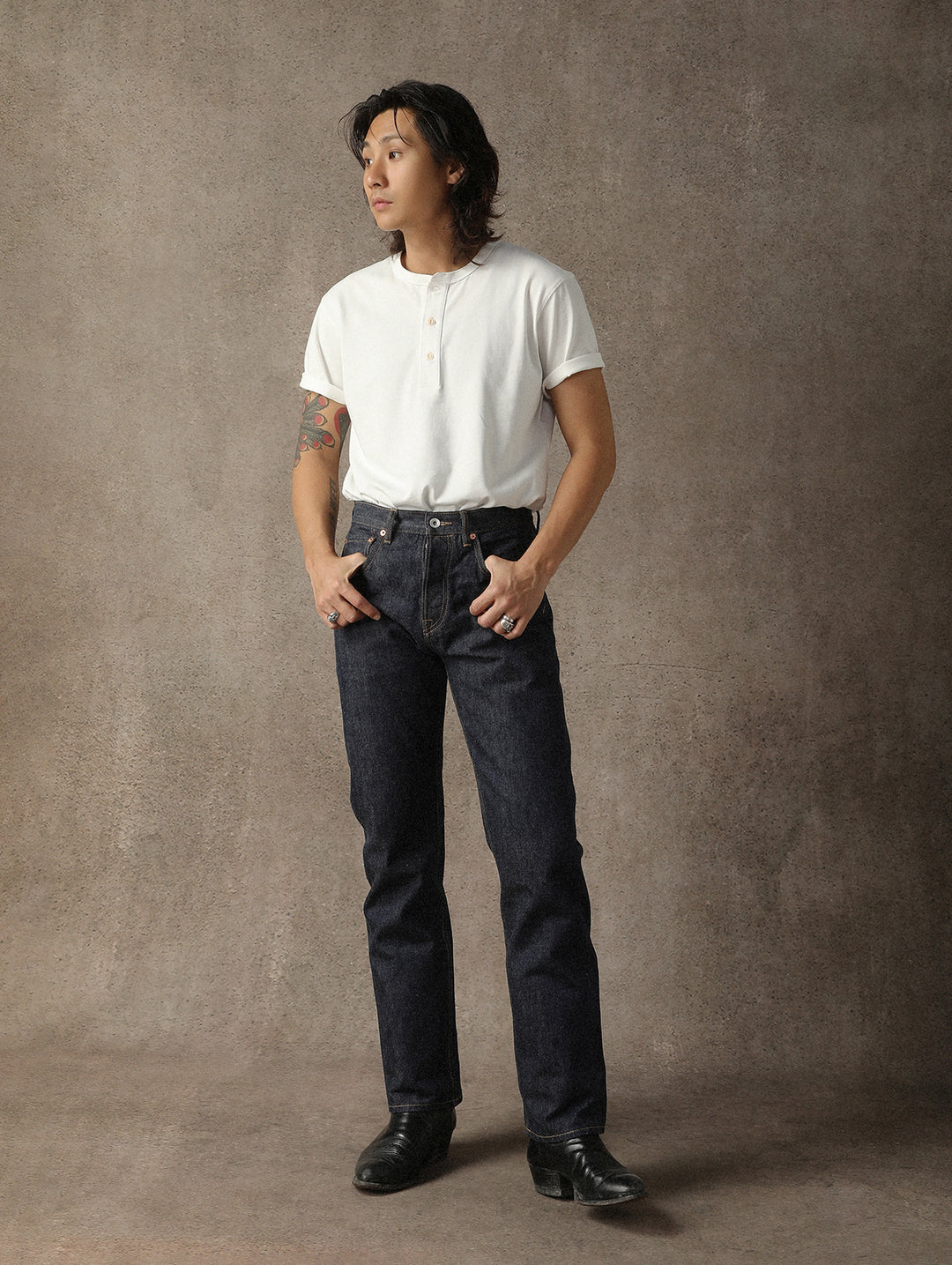 ANIMAL Series Yunnan Snub-Nosed Monkey Slight-Tapered Selvedge Denim jeans