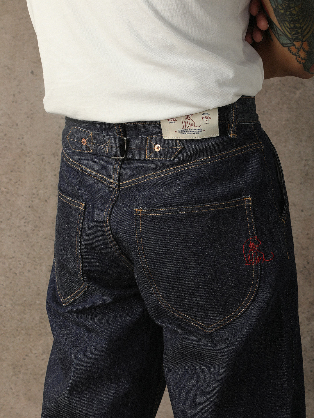 ANIMAL Series South China Tiger Wide-Leg Selvedge Denim jeans