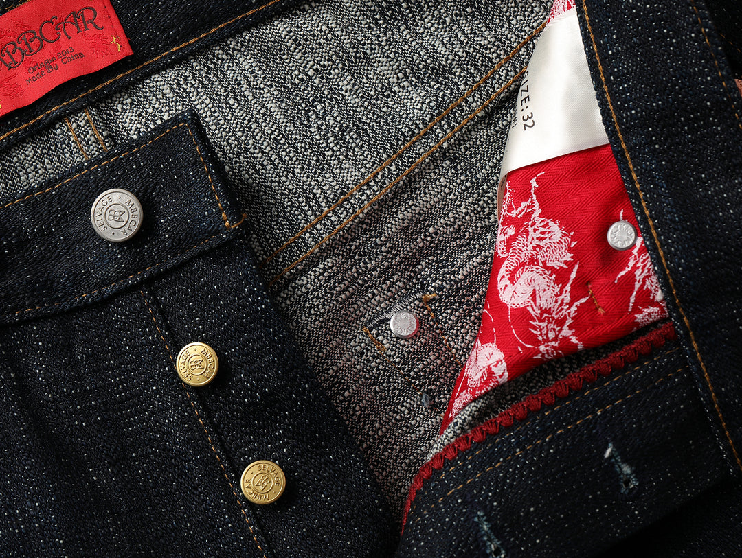 22OZ Dragon Scales Year of the Dragon Handloom Denim Straight-Fit jeans-Indigo