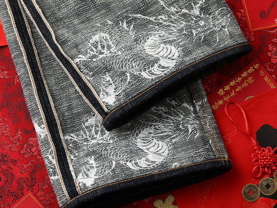 22OZ Dragon Scales Year of the Dragon Handloom Denim Straight-Fit jeans-Indigo