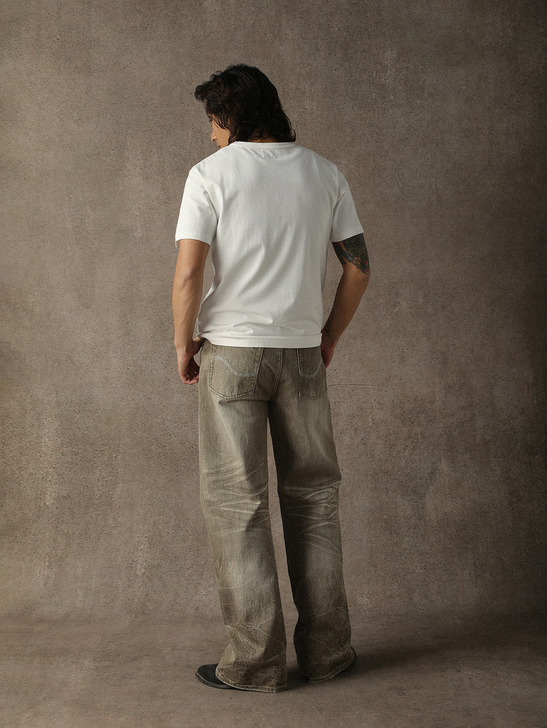 Three-Color Regular-Fit Crew Neck T-shirt-White