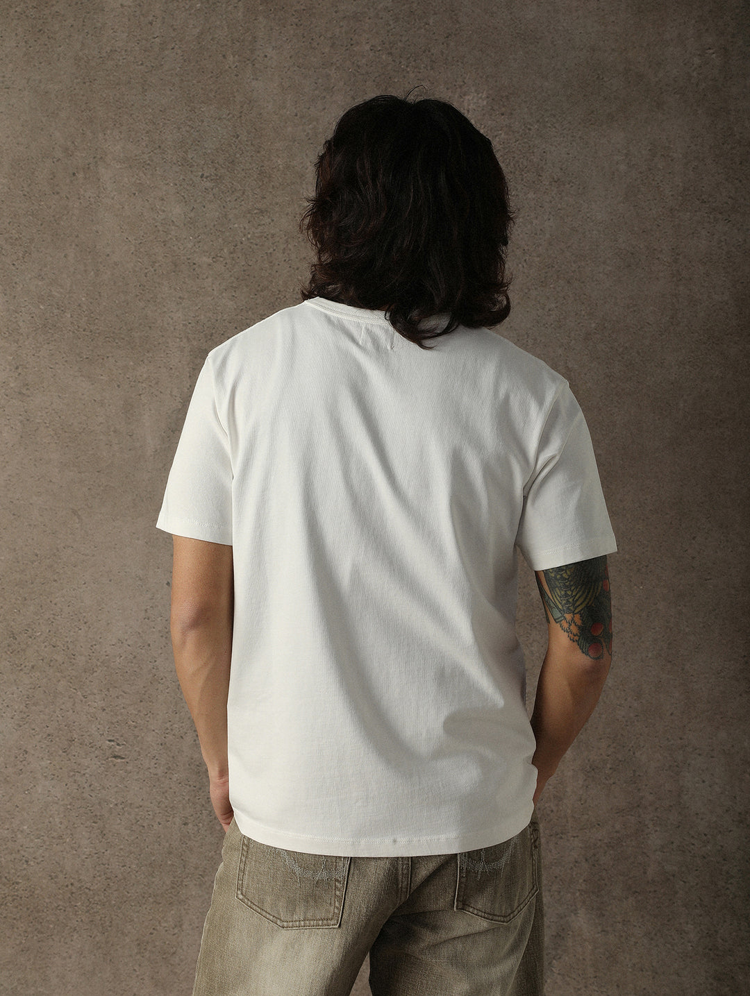 Three-Color Regular-Fit Crew Neck T-shirt-White