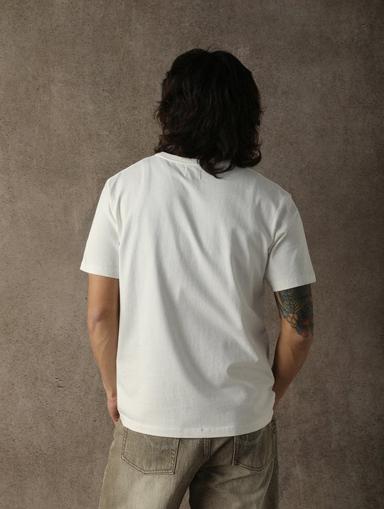 Three-Color Regular-Fit Crew Neck T-shirt-White