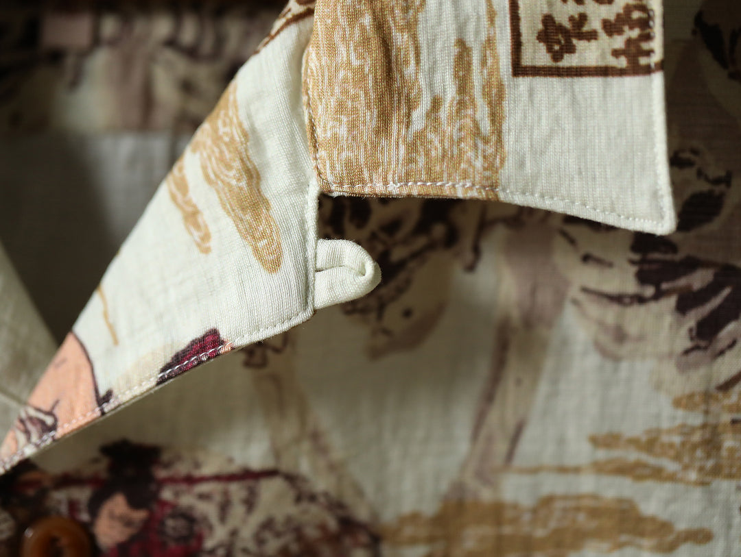 Ukiyo-e Print Cuban Collar Aloha Shirt