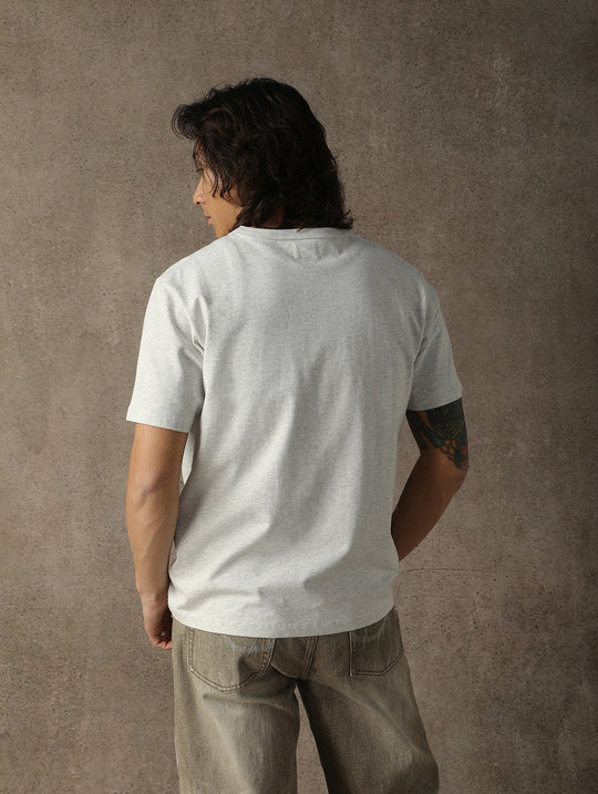Three-Color Regular-Fit Crew Neck T-shirt-White