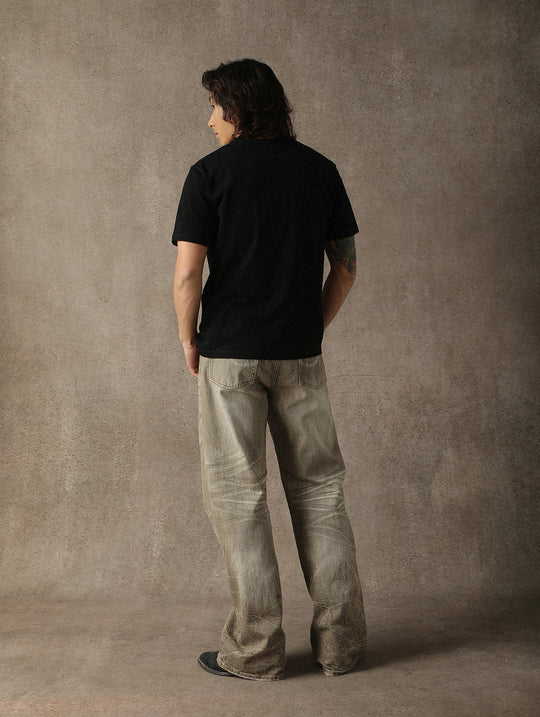 Three-Color Regular-Fit Crew Neck T-shirt-White