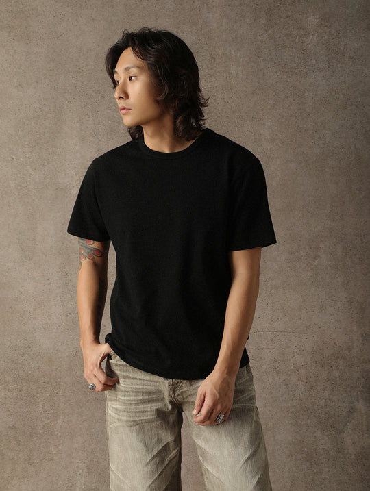 Three-Color Regular-Fit Crew Neck T-shirt-White