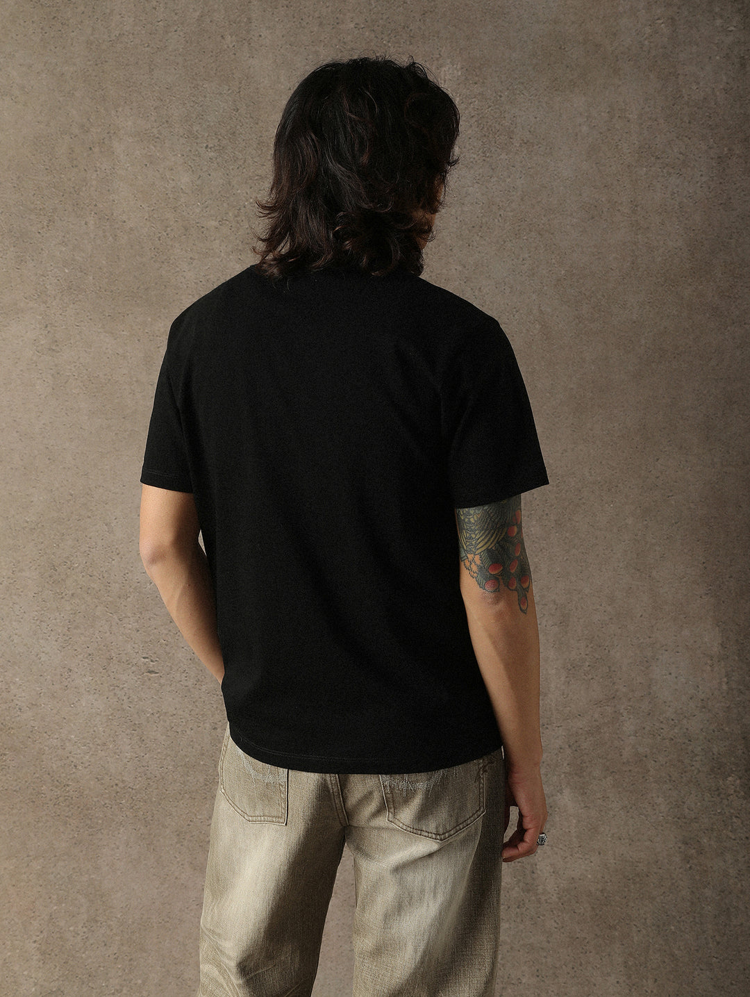 Three-Color Regular-Fit Crew Neck T-shirt-White