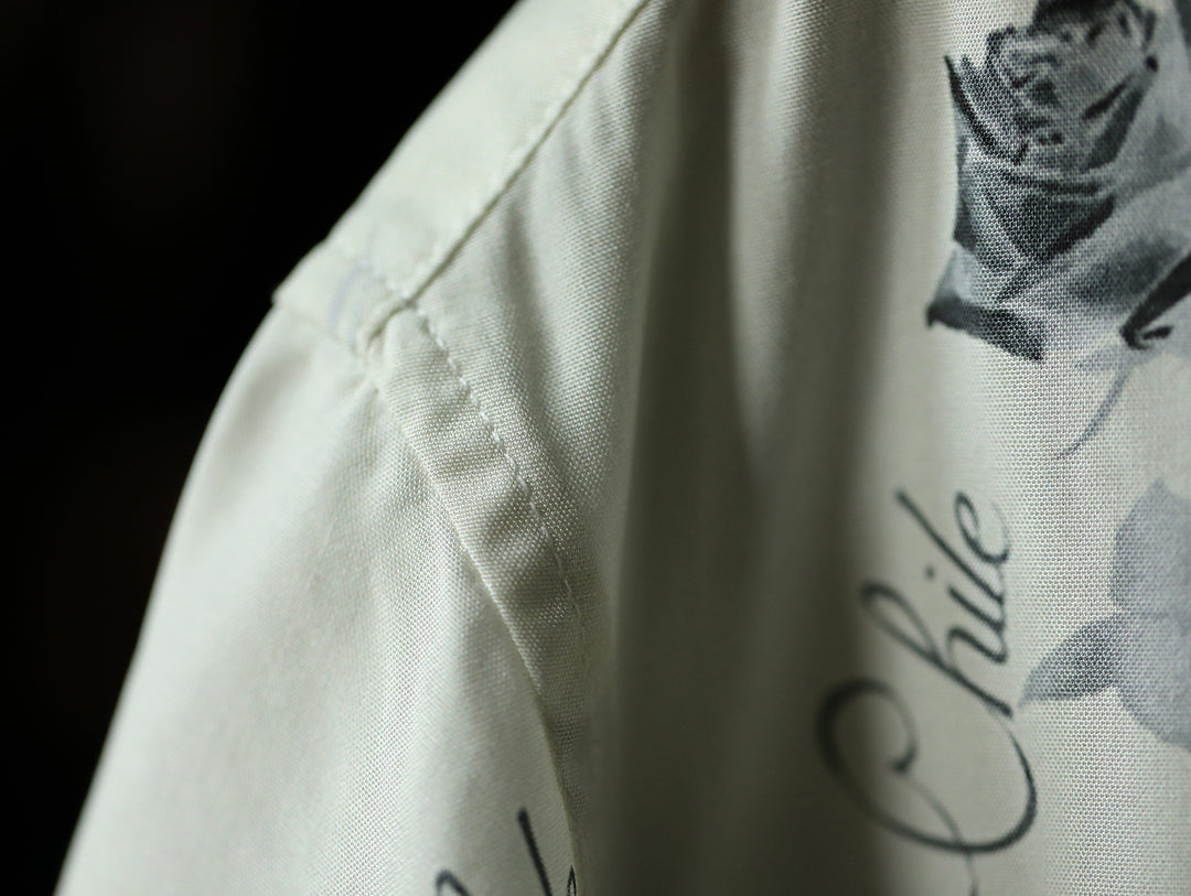 Scorpion & Rose Print Cuban Collar Aloha Shirt