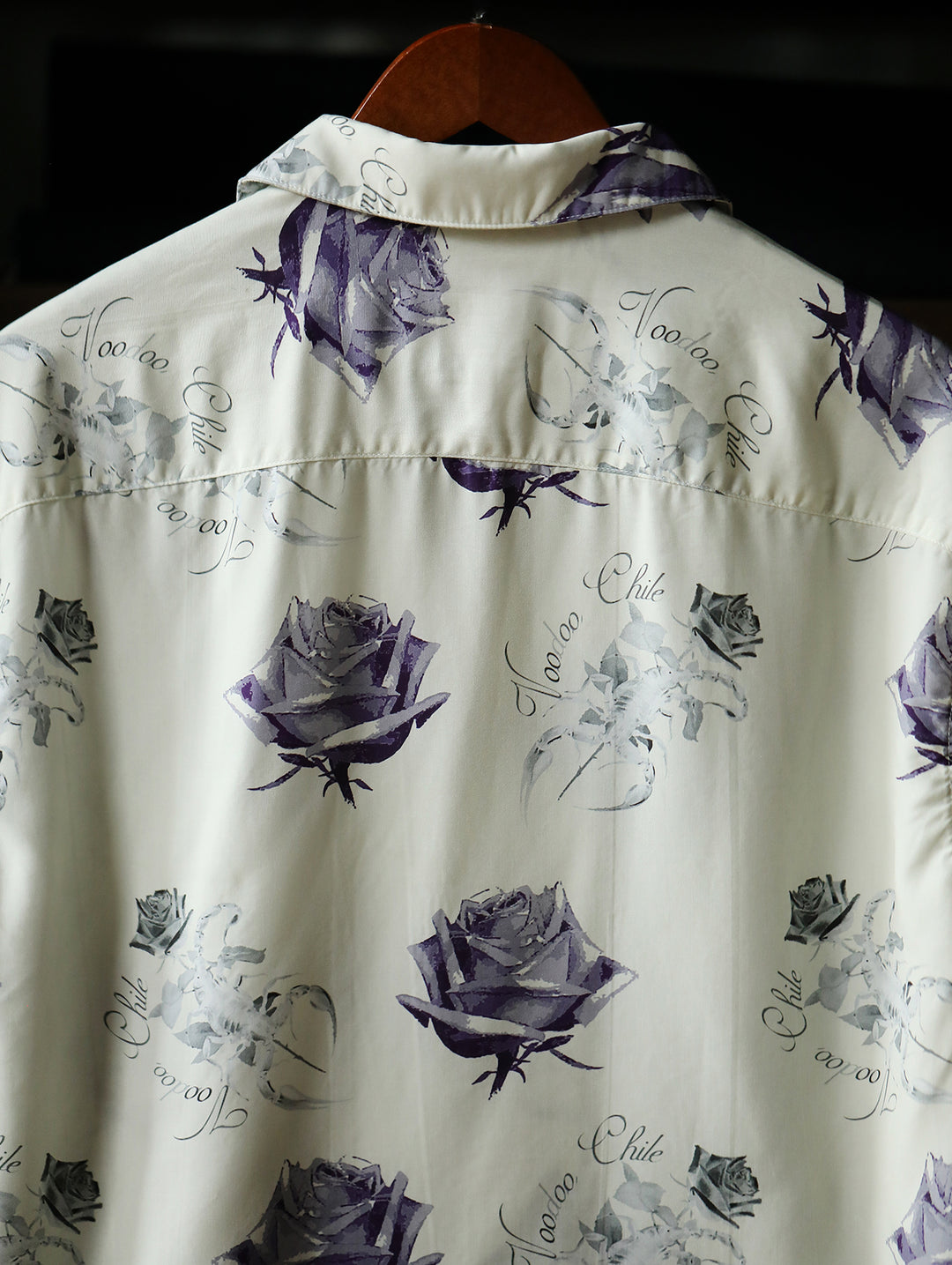Scorpion & Rose Print Cuban Collar Aloha Shirt