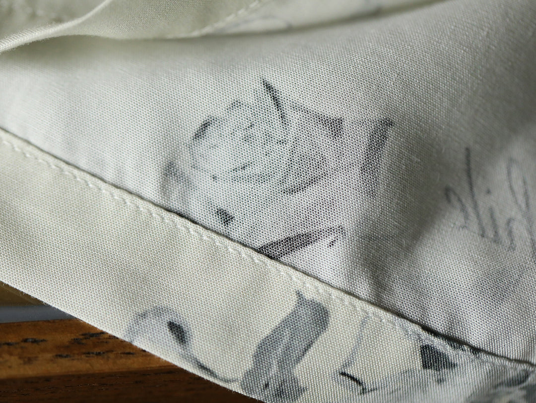 Scorpion & Rose Print Cuban Collar Aloha Shirt
