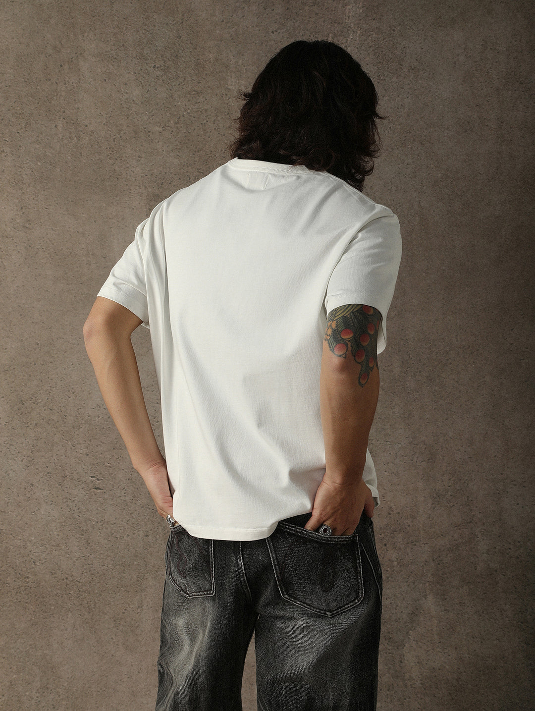 Three-Color Regular Loose-Fit Crew Neck T-shirt-Gray