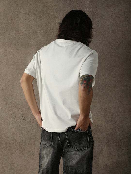 Three-Color Regular Loose-Fit Crew Neck T-shirt-Gray