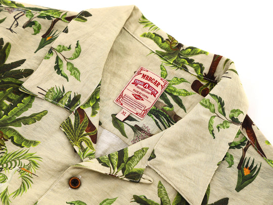 Linen Cuban Collar Banana Tree Aloha Shirt