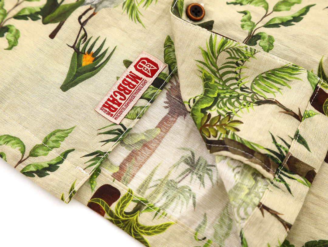 Linen Cuban Collar Banana Tree Aloha Shirt