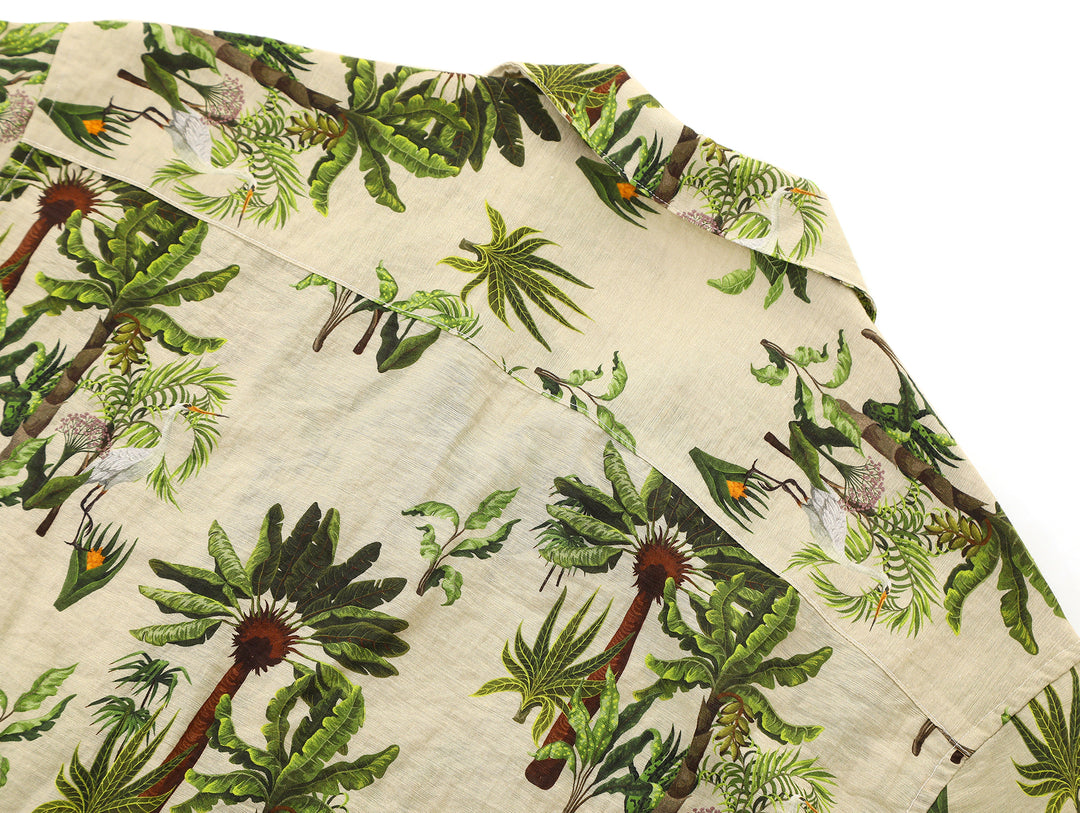 Linen Cuban Collar Banana Tree Aloha Shirt