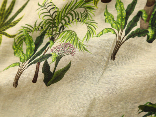 Linen Cuban Collar Banana Tree Aloha Shirt