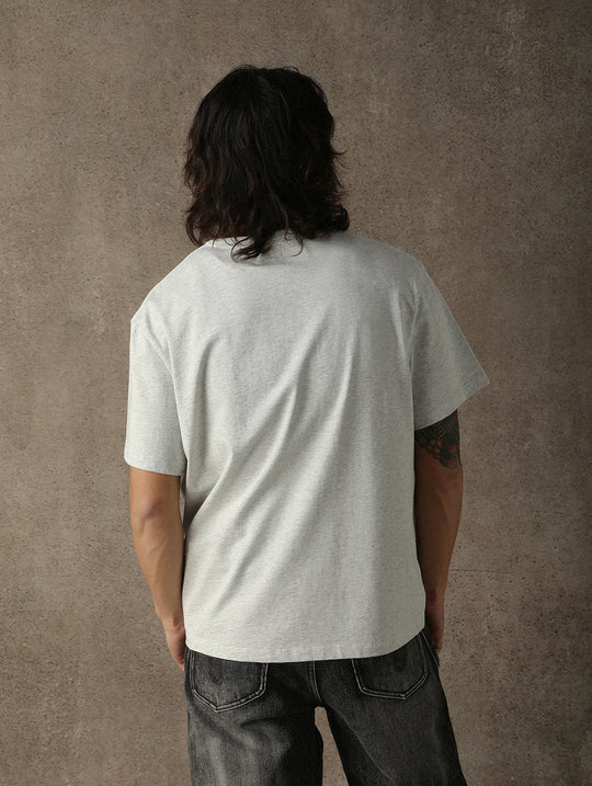 Three-Color Regular Loose-Fit Crew Neck T-shirt-Gray