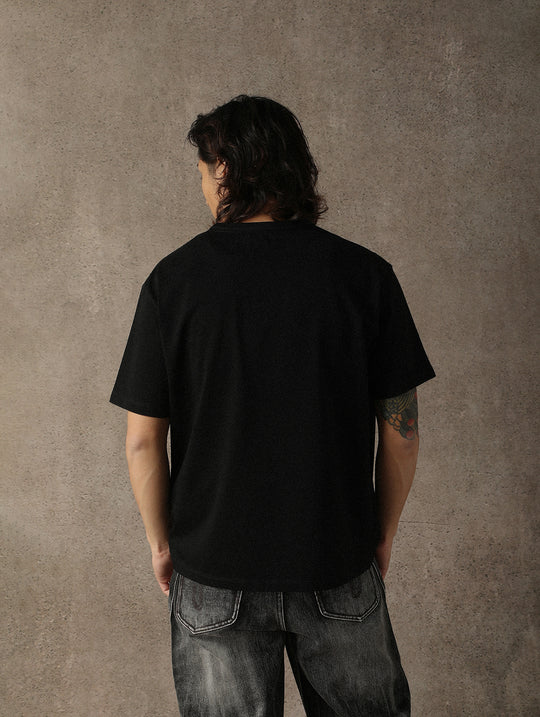 Three-Color Regular Loose-Fit Crew Neck T-shirt-Gray