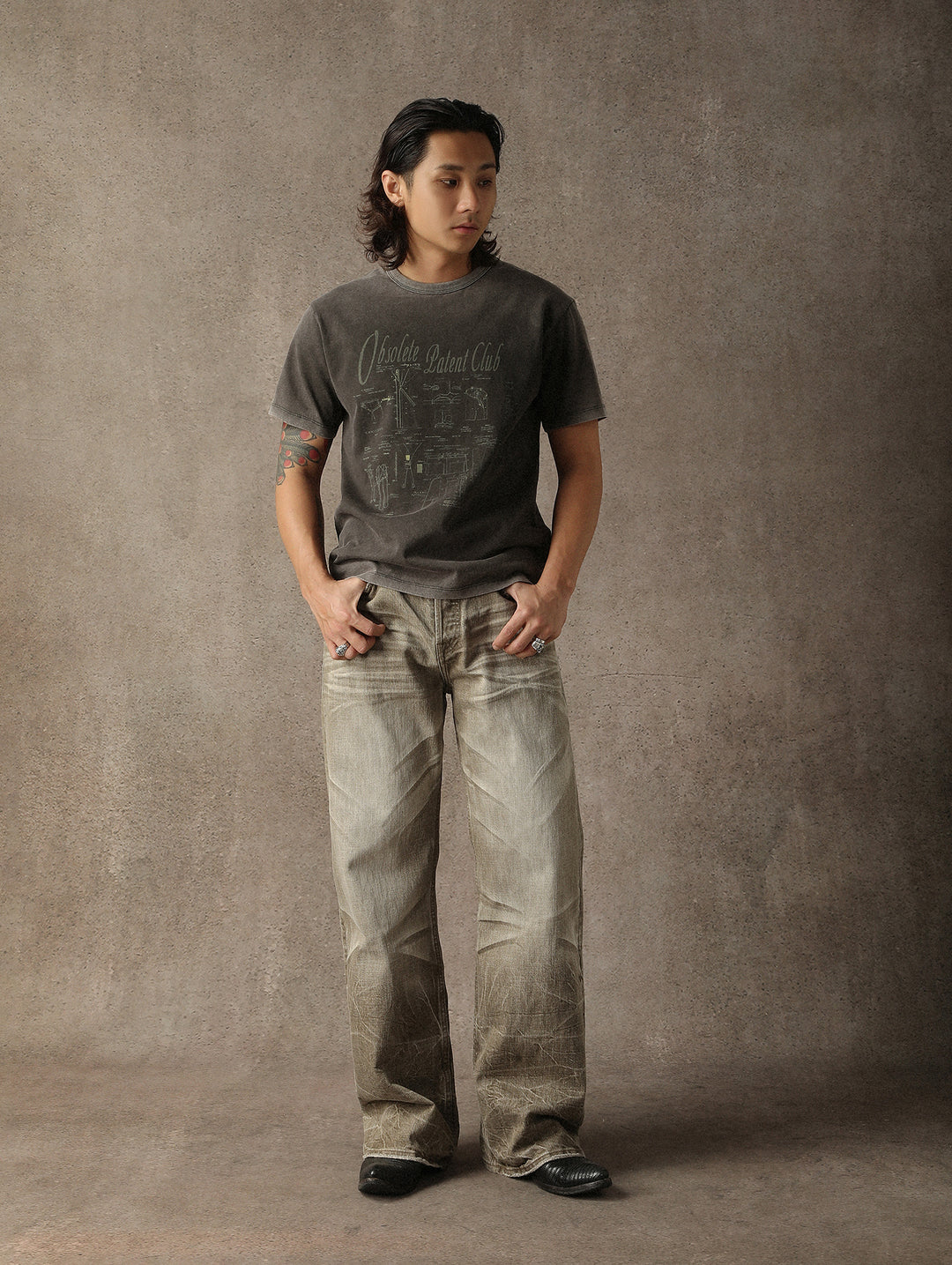 “Expired Patent Club” Washed Dark Gray T-shirt