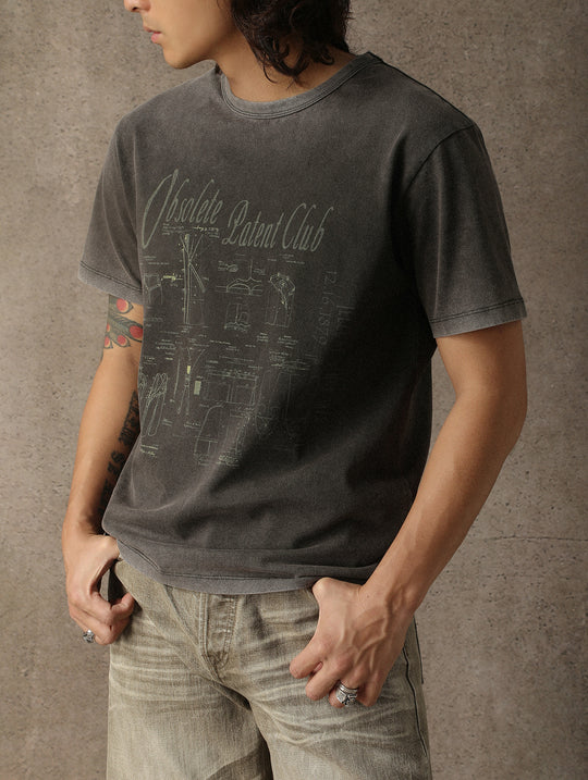 “Expired Patent Club” Washed Dark Gray T-shirt