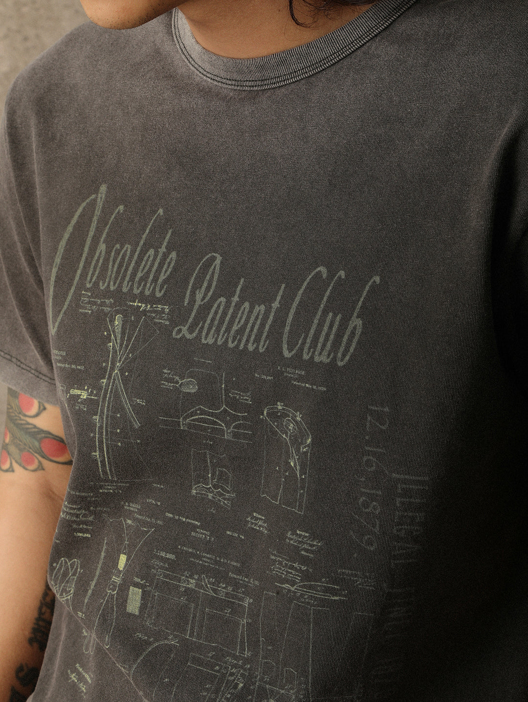 “Expired Patent Club” Washed Dark Gray T-shirt