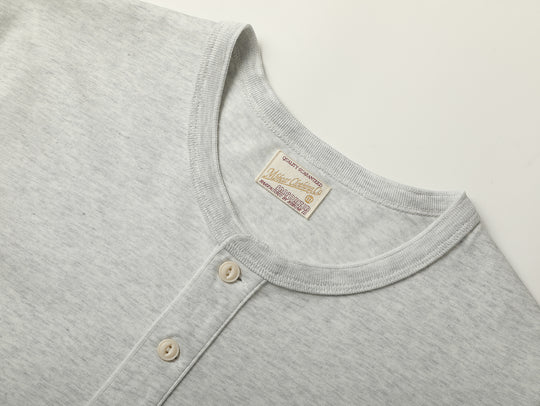 Three-Color Regular-Fit Henley T-shirt-Black