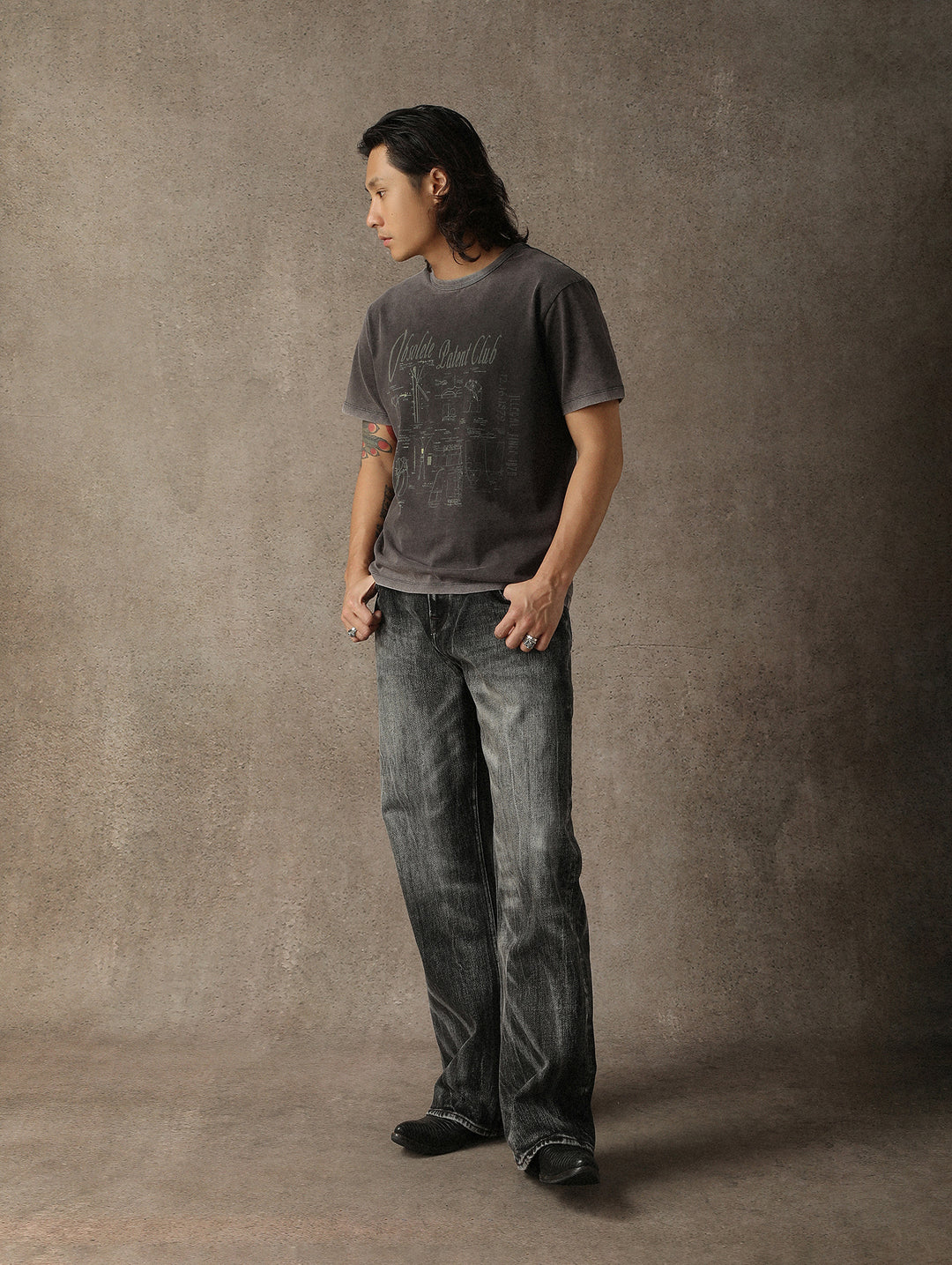 “Expired Patent Club” Washed Dark Gray T-shirt