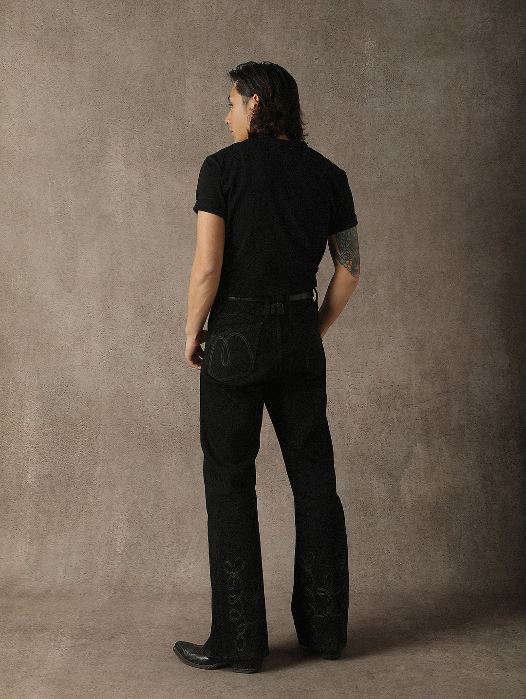 Three-Color Regular-Fit Henley T-shirt-Black